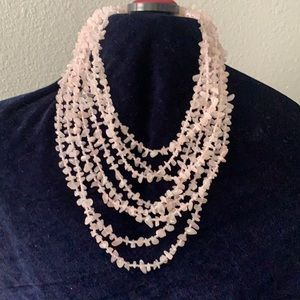 Pink quart necklace
